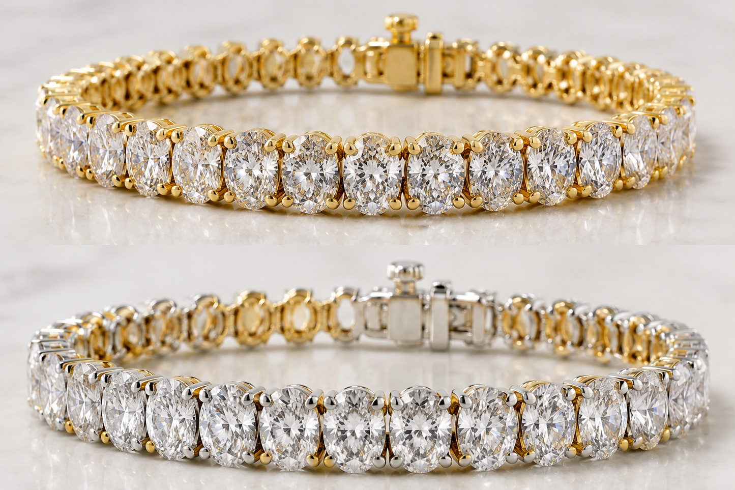 IGI Certified Oval Diamonds on 14k Yellow or White Gold