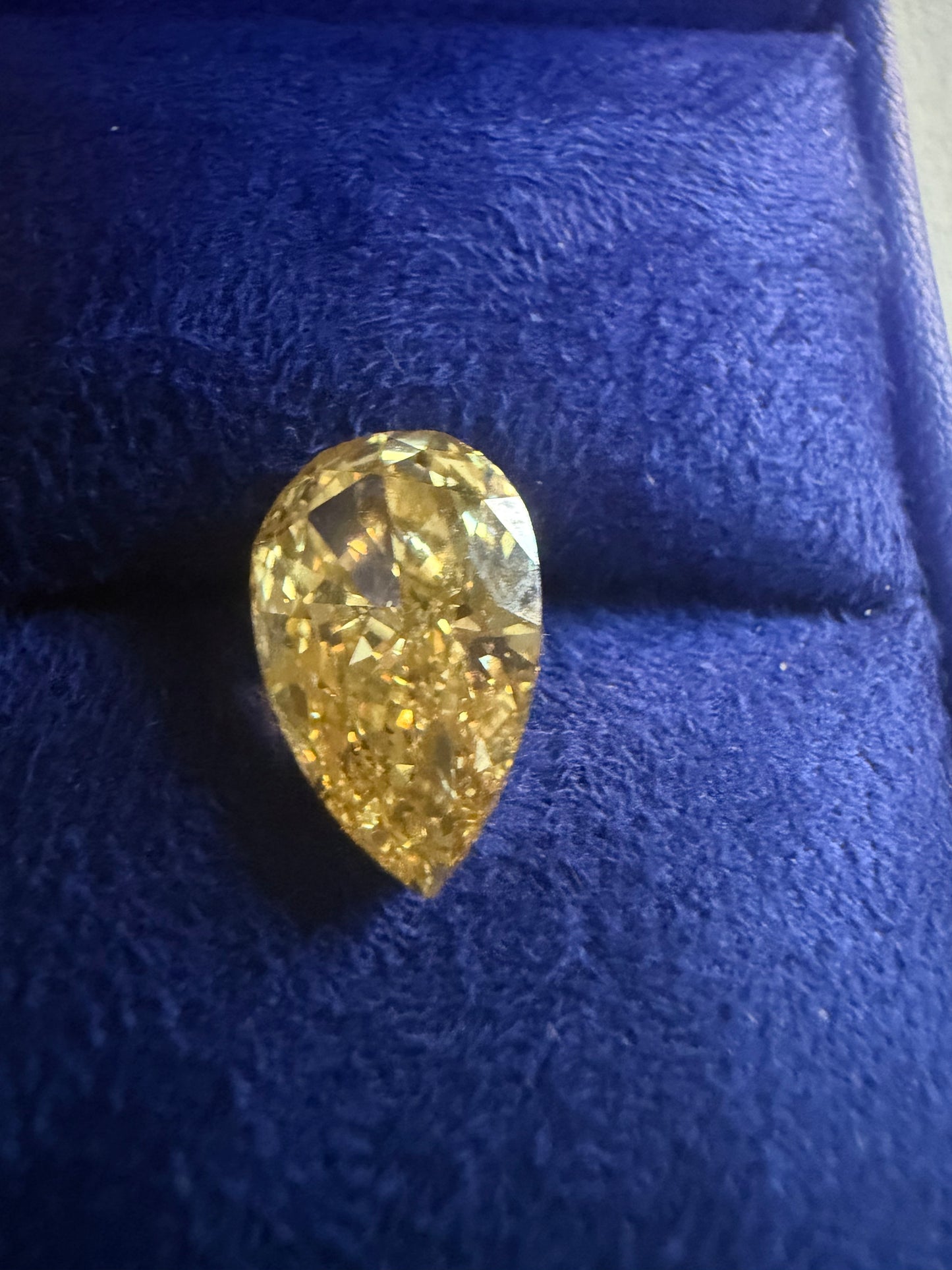 5 Carat Fancy Vivid Yellow Pear Cut Diamond