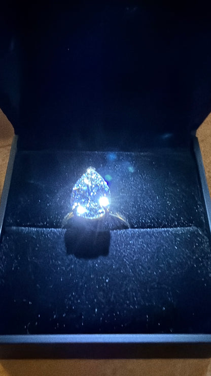 Teardrop Crystal Statement Ring