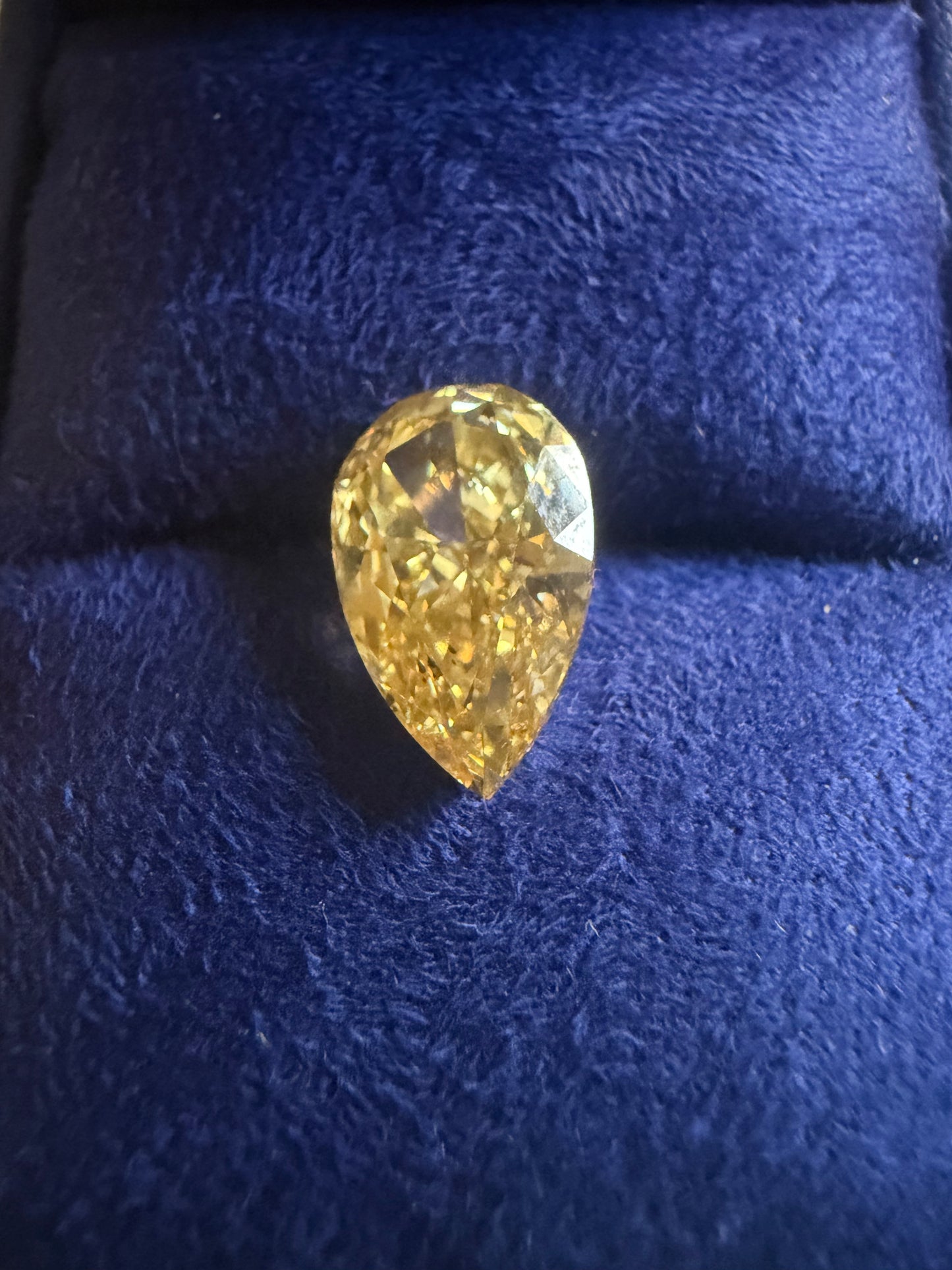 5 Carat Fancy Vivid Yellow Pear Cut Diamond