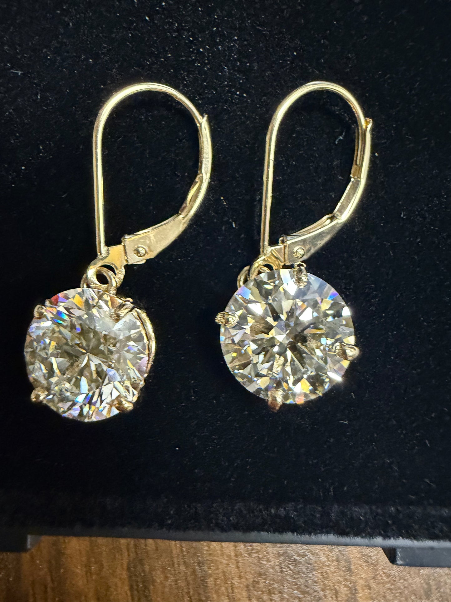 Diamond Drop Earrings (Dangly) 14k Gold