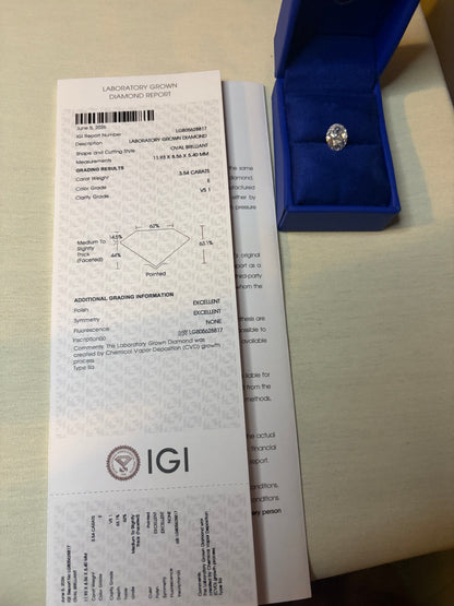 3.54 Carat Oval Brilliant Diamond