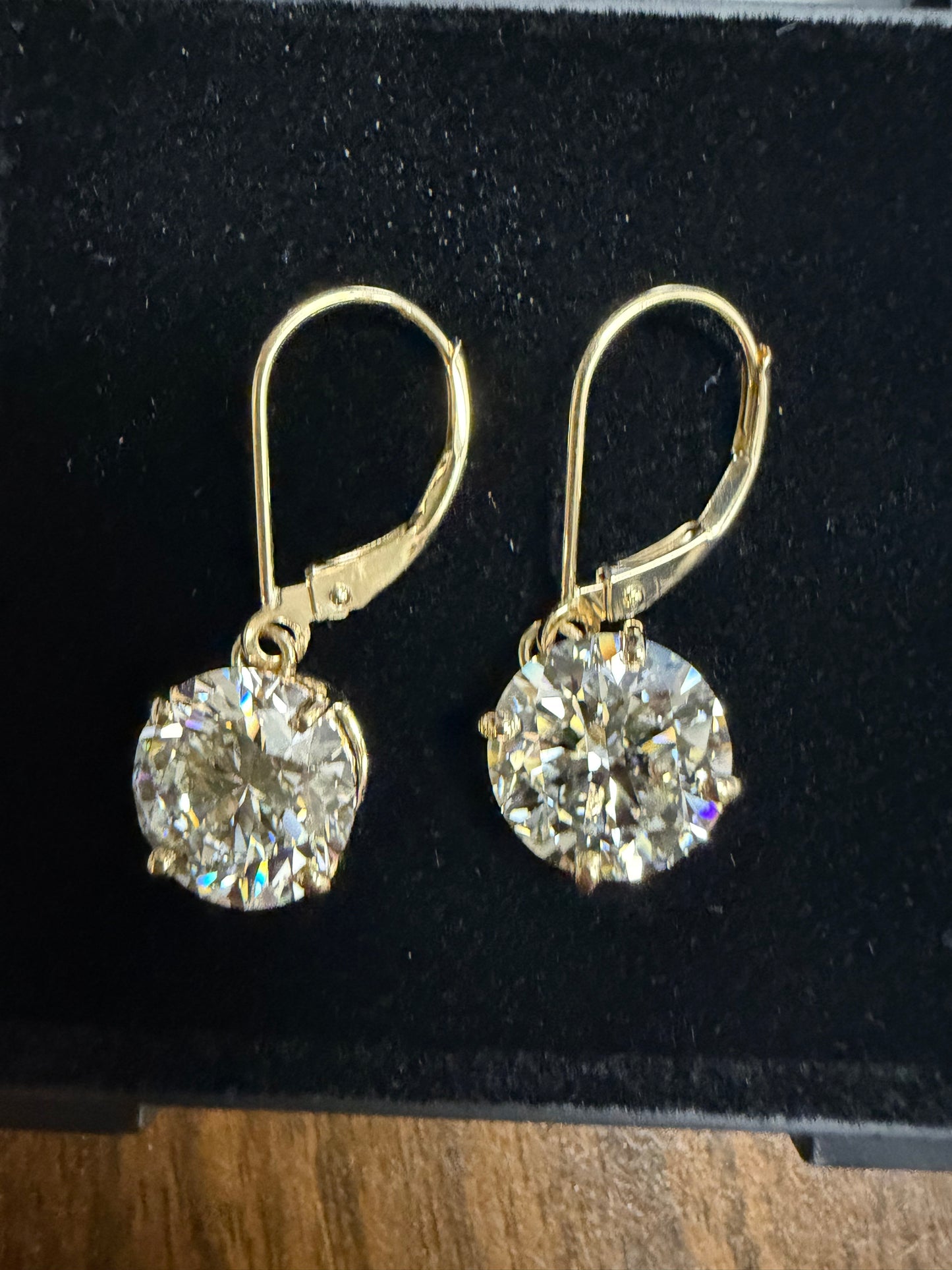 Diamond Drop Earrings (Dangly) 14k Gold
