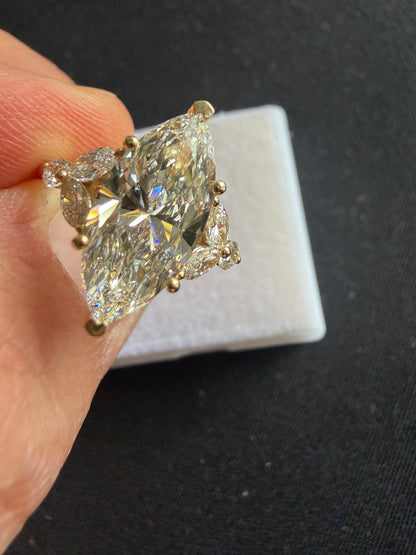3.03 Carat Marquise Diamond Nature-Inspired Ring