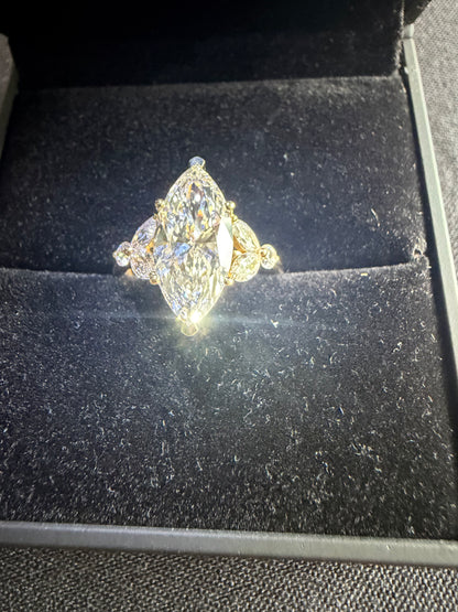 3.03 Carat Marquise Diamond Nature-Inspired Ring