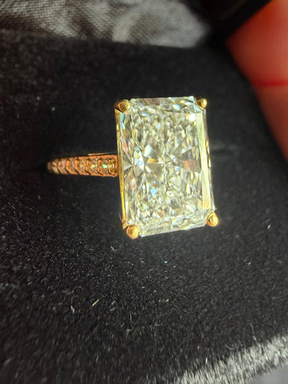 4.09 ct Radiant E VS 1 Engagement Ring 14k Yellow Gold