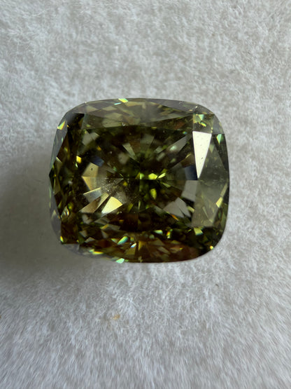 4.07 Ct Fancy Intense Green Cushion Cut Diamond