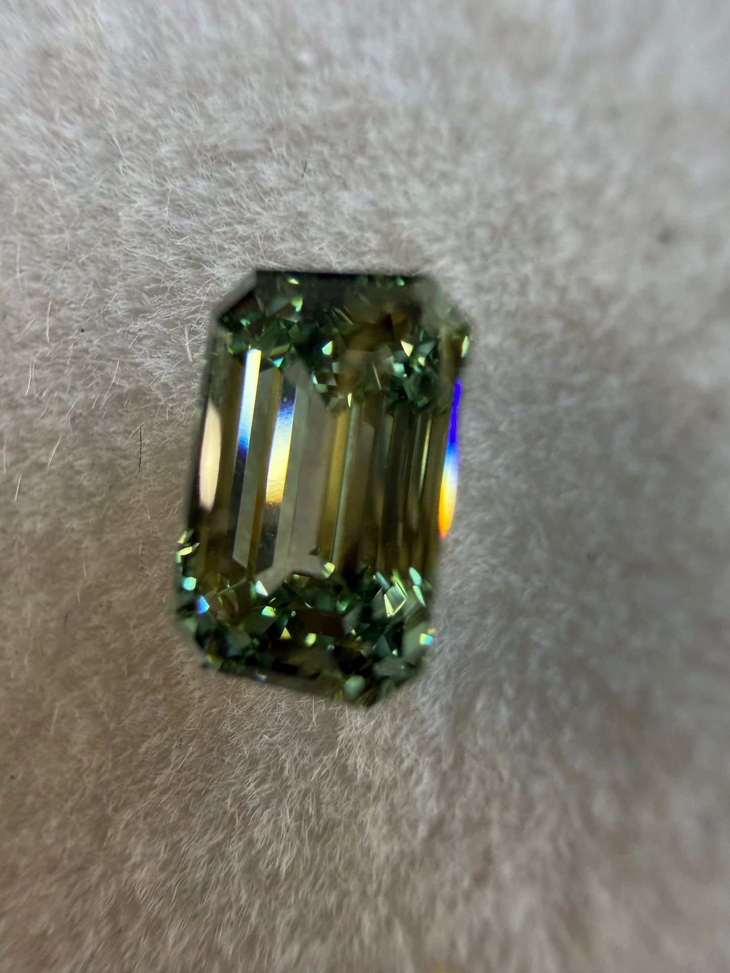 1.08 Carat Fancy Vivid Green VVS 2 Emerald Cut Diamond