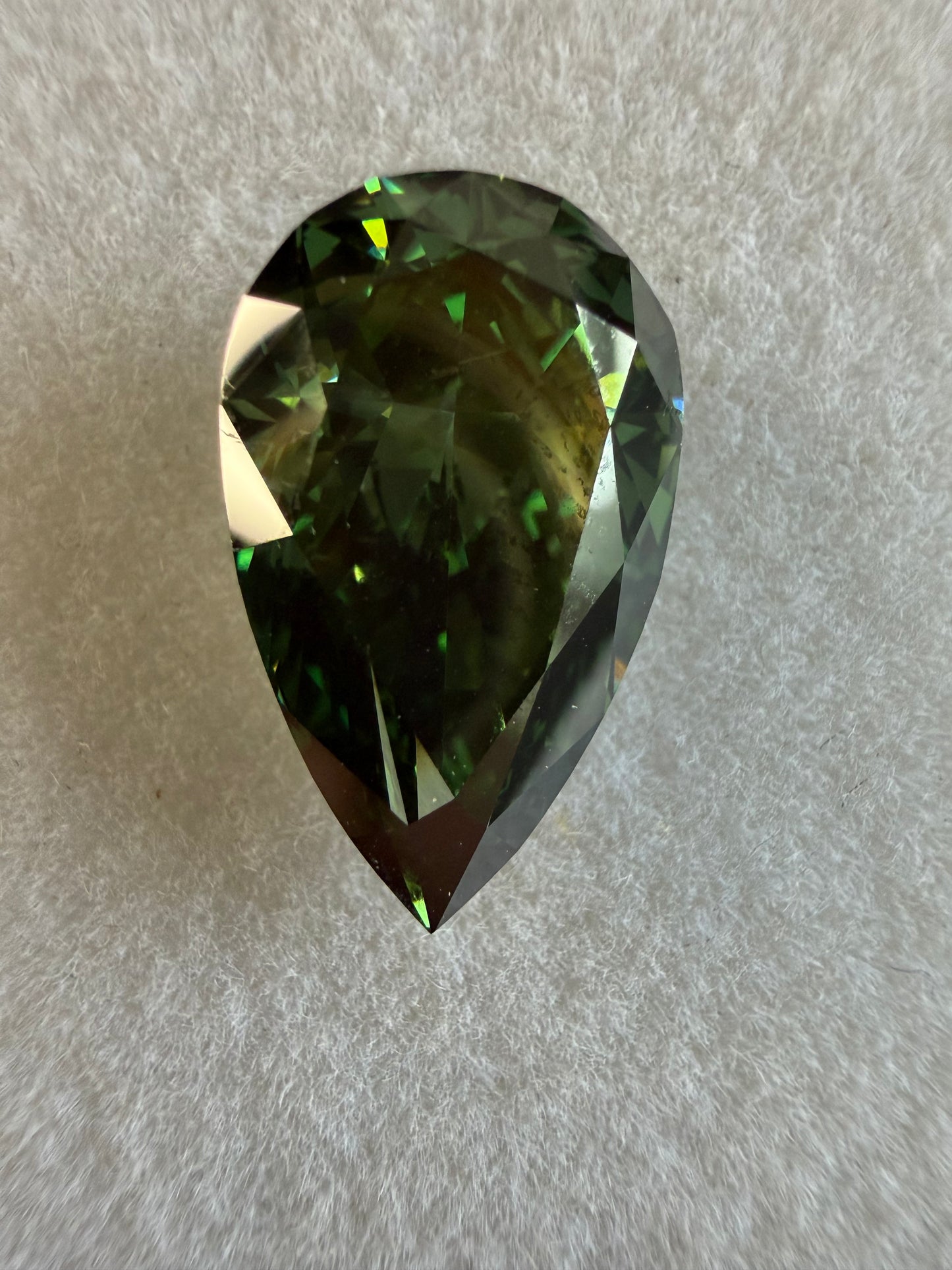 5 Carat Fancy Vivid Green Pear Cut Diamond