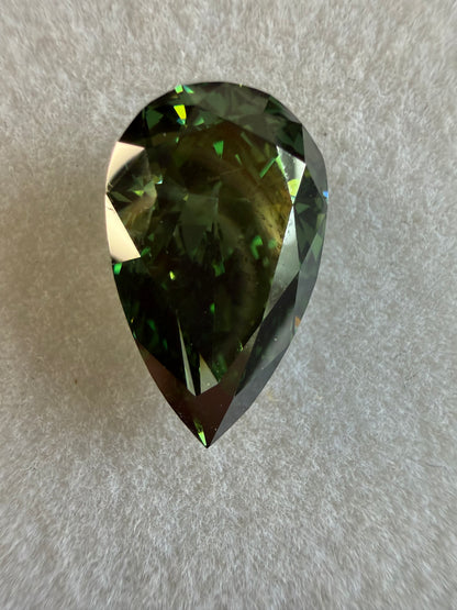 5 Carat Fancy Vivid Green Pear Cut Diamond