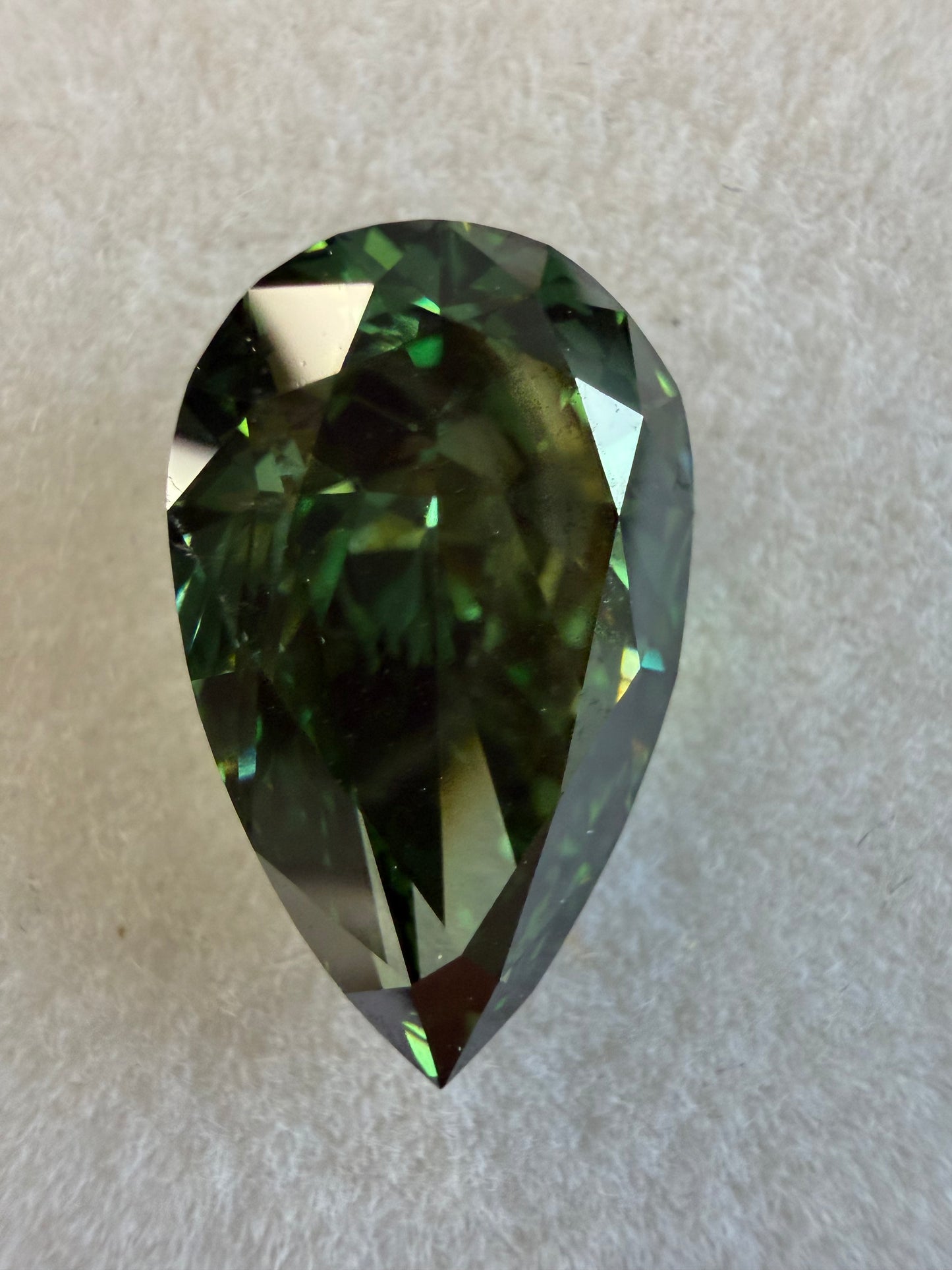 5 Carat Fancy Vivid Green Pear Cut Diamond