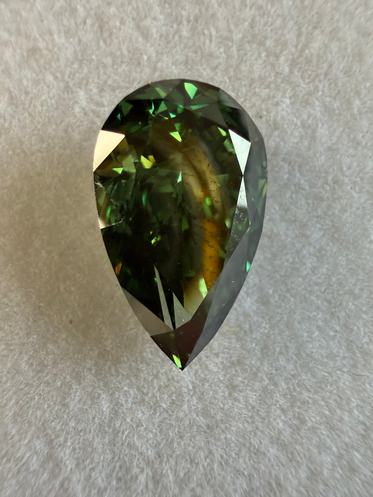 5 Carat Fancy Vivid Green Pear Cut Diamond