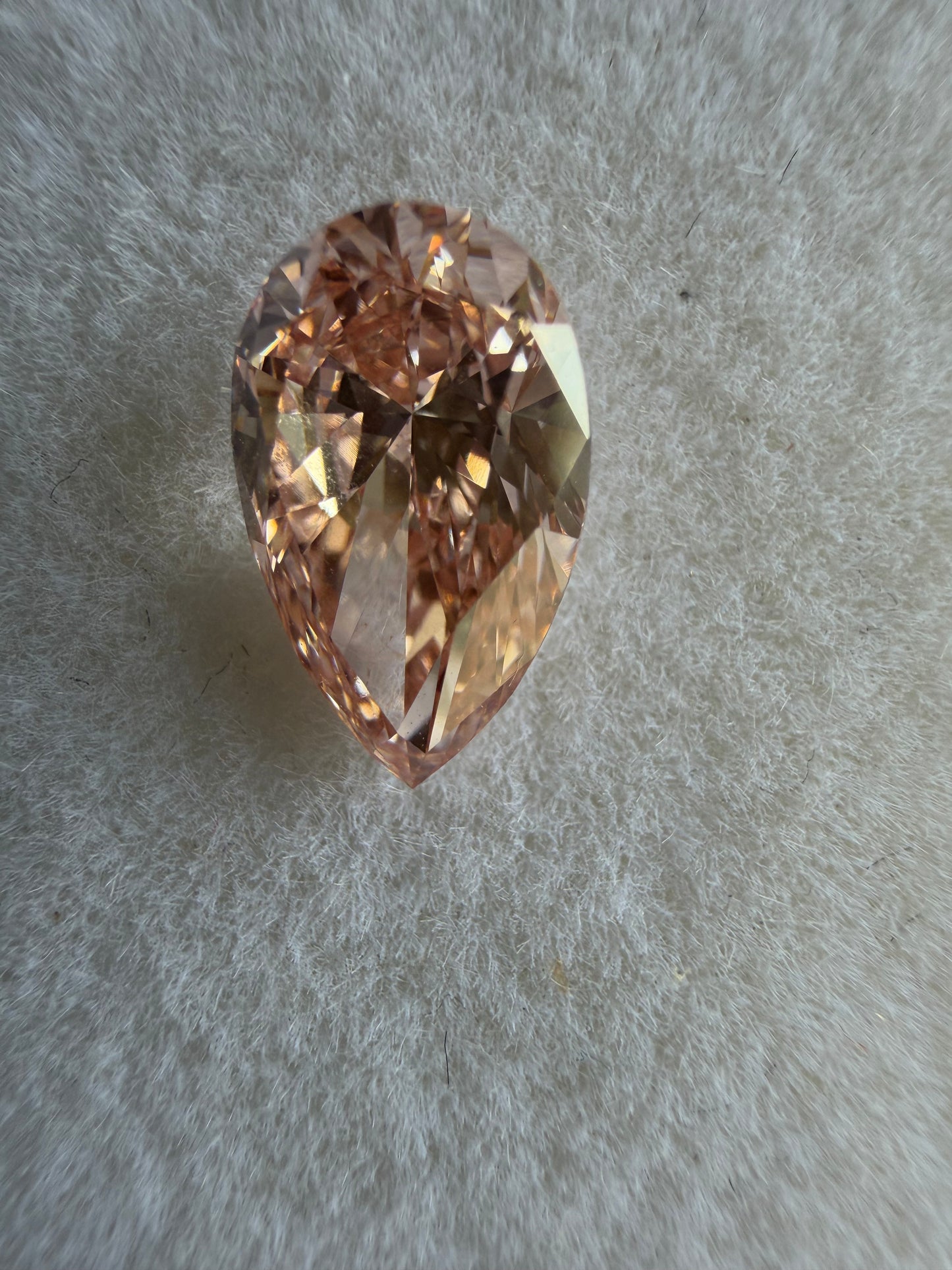 1.56 Carat Fancy Vivid Pink Pear Cut Diamond VVS 2