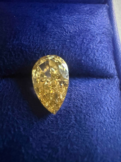 5.00 Ct Fancy Vivid Yellow Pear Lab Diamond