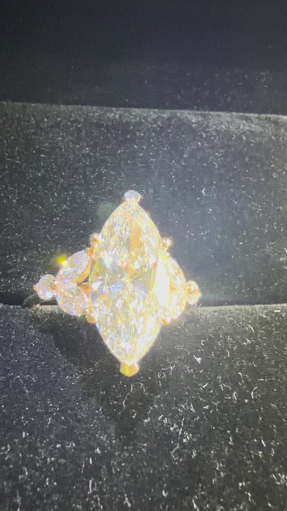 3.03 Carat Marquise Diamond Nature-Inspired Ring